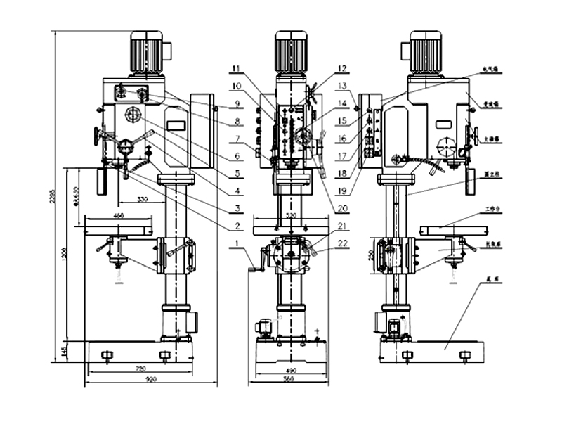 Z5040機床外形(xíng)圖(tú) Z5040機(jī)床外形圖